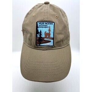Unworn Khaki Muir Woods National Monument Strap Back Embroidered Patch Hat Cap